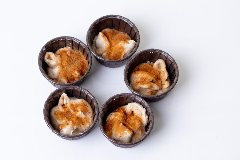 Frozen gluten-free vegan yeast buns with cinnamon